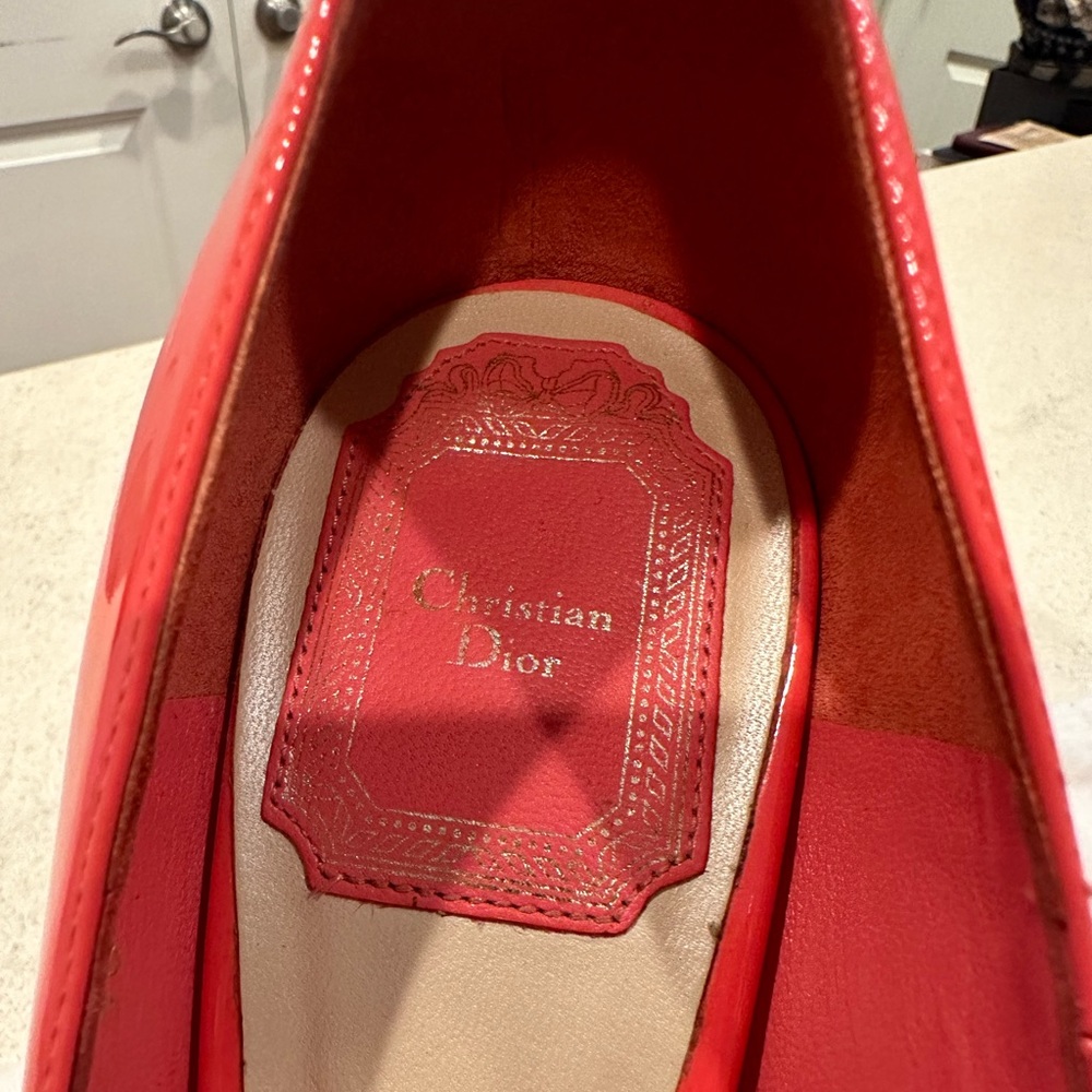 Dior Pink and Red Heels Peep Toe - Picture 11 of 12